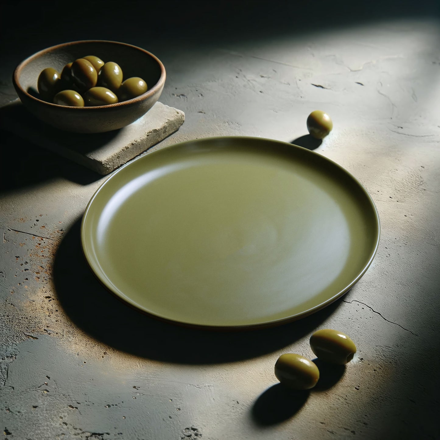 903 Collection Stoneware Dinnerware Set - Matte Greek Olive