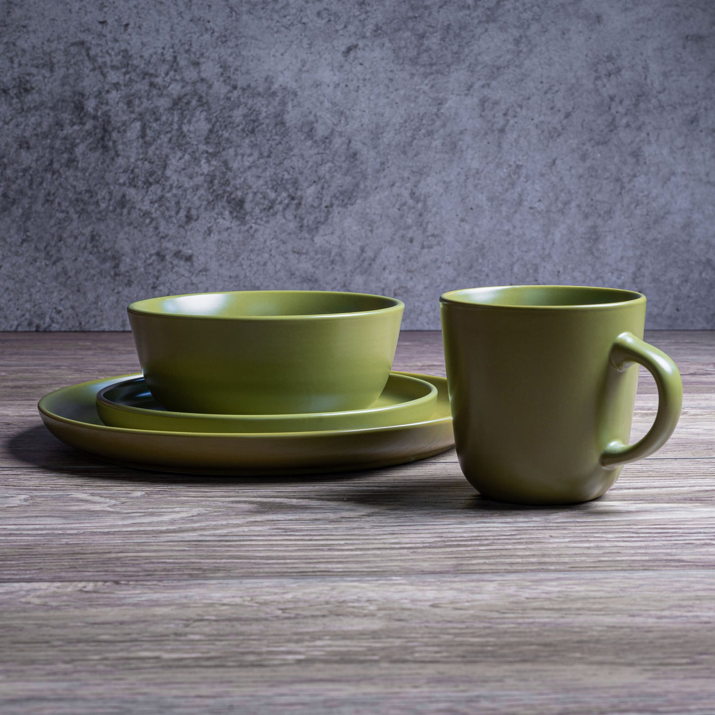 903 Collection Stoneware Dinnerware Set - Matte Greek Olive